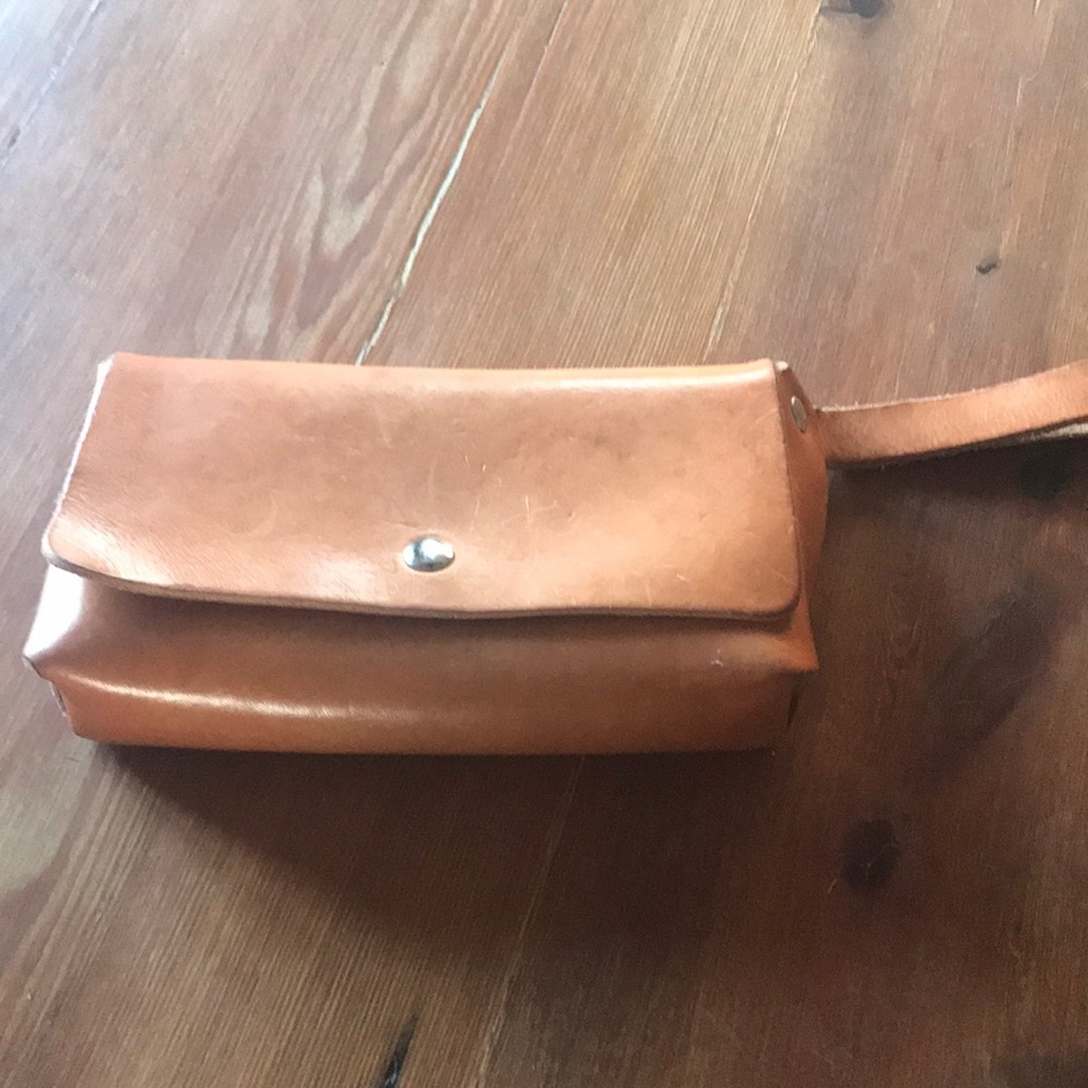 Natural Leather handmade wristlet/wallet